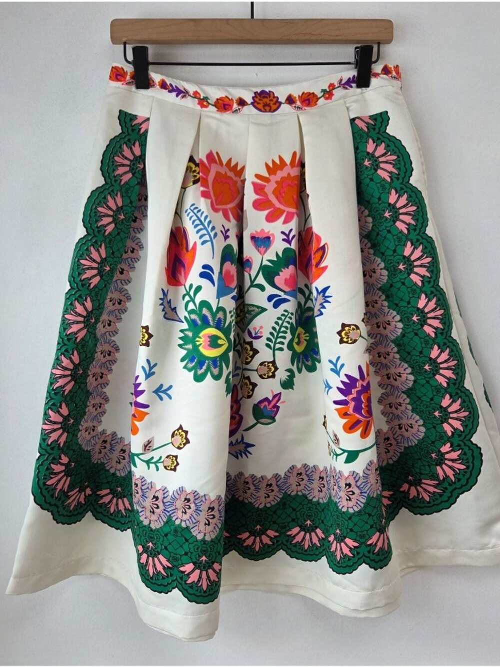 Mix Nouveau New York Floral Twirl Skirt Biege Colorful Women's S